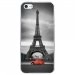 CRYSIPHONE5CPARIS2CV - Coque rigide transparente pour Apple iPhone 5C avec impression Motifs Paris et 2CV rouge