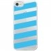 CRYSIPHONE7BANDESBLEUES - Coque rigide transparente pour Apple iPhone 7 avec impression Motifs bandes bleues