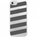 CRYSIPHONE7BANDESGRISES - Coque rigide transparente pour Apple iPhone 7 avec impression Motifs bandes grises