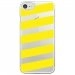 CRYSIPHONE7BANDESJAUNES - Coque rigide transparente pour Apple iPhone 7 avec impression Motifs bandes jaunes