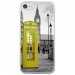 CRYSIPHONE7CABINEUKJAUNE - Coque rigide transparente pour Apple iPhone 7 avec impression Motifs cabine téléphonique UK jaune