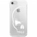 CRYSIPHONE7CRANE - Coque rigide transparente pour Apple iPhone 7 avec impression Motifs crâne blanc
