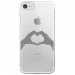 CRYSIPHONE7MAINCOEUR - Coque rigide transparente pour Apple iPhone 7 avec impression Motifs mains en forme de coeur