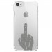 CRYSIPHONE7MAINDOIGT - Coque rigide transparente pour Apple iPhone 7 avec impression Motifs doigt d'honneur