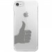 CRYSIPHONE7MAINPOUCE - Coque rigide transparente pour Apple iPhone 7 avec impression Motifs pouce levé