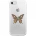 CRYSIPHONE7PAPILLONSEUL - Coque rigide transparente pour Apple iPhone 7 avec impression Motifs papillon psychédélique