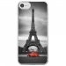 CRYSIPHONE7PARIS2CV - Coque rigide transparente pour Apple iPhone 7 avec impression Motifs Paris et 2CV rouge