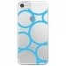 CRYSIPHONE7RONDSBLEUS - Coque rigide transparente pour Apple iPhone 7 avec impression Motifs ronds bleus
