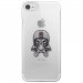 CRYSIPHONE7SKULLCASQUE - Coque rigide transparente pour Apple iPhone 7 avec impression Motifs tête de mort avec un casque de