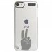 CRYSTOUCH5MAINPEACE - Coque rigide transparente pour Apple iPod Touch 5 avec impression Motifs main Peace and Love