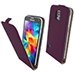 LUXYS5VIOLET - Etui Slim Luxy fin et élégant en cuir véritable violet Samsung Galaxy S5