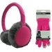 PACKWINTER-ROSE - Pack hiver Kitsound rose avec casque et gants pour écran tactile