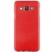 SOFTYMETALA3ROUGE - Housse gel effet métallisé pour Samsung Galaxy A3 coloris rouge