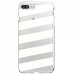 TPU0IP7PLUSBANDESBLANCHES - Coque souple pour Apple iPhone 7 Plus avec impression Motifs bandes blanches