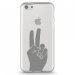 TPU0IPHONE5CMAINPEACE - Coque souple pour Apple iPhone 5C avec impression Motifs main Peace and Love