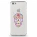 TPU0IPHONE5CSKULLFLEUR - Coque souple pour Apple iPhone 5C avec impression Motifs crâne en fleurs