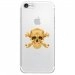 TPU0IPHONE7SKULLOR - Coque souple pour Apple iPhone 7 avec impression Motifs tête de mort aspect or