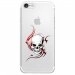 TPU0IPHONE7SKULLTRIBAL - Coque souple pour Apple iPhone 7 avec impression Motifs tête de mort sur fond tribal
