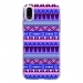 TPU0IPHONEXAZTEQUEBLEUVIO - Coque souple pour Apple iPhone X avec impression Motifs aztèque bleu et violet