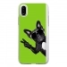TPU0IPHONEXCHIENVVERT - Coque souple pour Apple iPhone X avec impression Motifs chien à lunettes sur fond vert