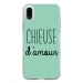 TPU0IPHONEXCHIEUSETURQUOISE - Coque souple pour Apple iPhone X avec impression Motifs Chieuse d'Amour turquoise