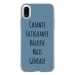 TPU0IPHONEXGENIALEBLEU - Coque souple pour Apple iPhone X avec impression Motifs Chiante mais Géniale bleu