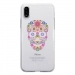 TPU0IPHONEXSKULLFLEUR - Coque souple pour Apple iPhone X avec impression Motifs crâne en fleurs