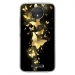 TPU0MOTOCPLUSPAPILLONSDORES - Coque souple pour Motorola Moto C Plus avec impression Motifs papillons dorés