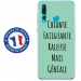 TPU0PSMART19GENIALETURQUOISE - Coque souple pour Huawei P Smart (2019) avec impression Motifs Chiante mais Géniale turquoise