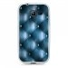 TPU0S7390CAPITONBLEU - Coque Souple en gel transparente pour Galaxy Trend Lite avec impression Motifs effet capitonné bleu
