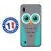 TPU0TPU0A10CHOUETTE1 - Coque souple pour Samsung Galaxy A10 avec impression Motifs chouette bleue et grise