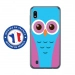 TPU0TPU0A10CHOUETTE3 - Coque souple pour Samsung Galaxy A10 avec impression Motifs chouette bleue et rose