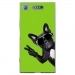 TPU0XPERIAXZ1CHIENVVERT - Coque souple pour Sony Xperia XZ1 avec impression Motifs chien à lunettes sur fond vert