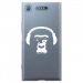 TPU0XPERIAXZ1SINGECASQ - Coque souple pour Sony Xperia XZ1 avec impression Motifs singe avec son casque