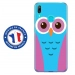 TPU0Y72019CHOUETTE3 - Coque souple pour Huawei Y7 (2019) avec impression Motifs chouette bleue et rose