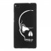 TPU1ASCENDP8CRANE - Coque Souple en gel noir pour Huawei Ascend P8 avec impression Motifs crâne blanc