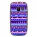 TPU1ASHA302AZTEQUEBLEUVIO - Coque souple pour Nokia Asha 302 avec impression Motifs aztèque bleu et violet
