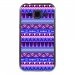 TPU1GALJ1AZTEQUEBLEUVIO - Coque souple pour Samsung Galaxy J1 SM-J100F avec impression Motifs aztèque bleu et violet