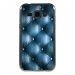 TPU1GALJ1CAPITONBLEU - Coque souple pour Samsung Galaxy J1 SM-J100F avec impression Motifs effet capitonné bleu