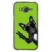 TPU1GALJ5CHIENVVERT - Coque Souple en gel pour Samsung Galaxy J5 avec impression Motifs chien à lunettes sur fond vert