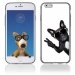 TPU1IPHONE6CHIENVBLANC - Coque Souple en gel pour Apple iPhone 6 avec impression chien à lunettes sur fond blanc