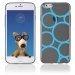 TPU1IPHONE6RONDSBLEUS - Coque Souple en gel pour Apple iPhone 6 avec impression ronds bleus