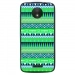 TPU1MOTOCAZTEQUEBLEUVER - Coque souple pour Motorola Moto C avec impression Motifs aztèque bleu et vert