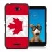 TPU1XPE4DRAPCANADA - Coque Souple en gel noir pour Sony Xperia E4 avec impression Motifs drapeau du Canada