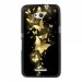 TPU1XPE4GPAPILLONSOR - Coque Souple en gel noir pour Sony Xperia E4g avec impression Motifs papillons dorés