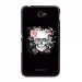 TPU1XPE4SKULLFLOWER - Coque souple pour Sony Xperia E4 avec impression Motifs skull fleuri