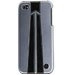 TREXTA-IP4-FLECHMETAL - Coque Trexta cuir noir pour iPhone 4