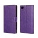 WALLETXPEZ5COMPVIO - Etui type portefeuille pour Sony Xperia Z5 Compact violet avec rabat latéral articulé fonction st