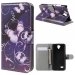 WALLETY5PAPIVIO - Etui portefeuille motif papillons violets pour Huawei Y5 rabat latéral articulé