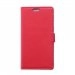 WALLGRAINPURE4GROUGE - Etui type portefeuille rouge pour Wiko HighWay Pure-4G avec rabat latéral articulé fonction stand